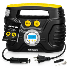 Kensun AC/DC Tire Inflator Pump for Car 12V DC and Home 110V AC AUTO SHUT-OFF DIGITAL GAUGE