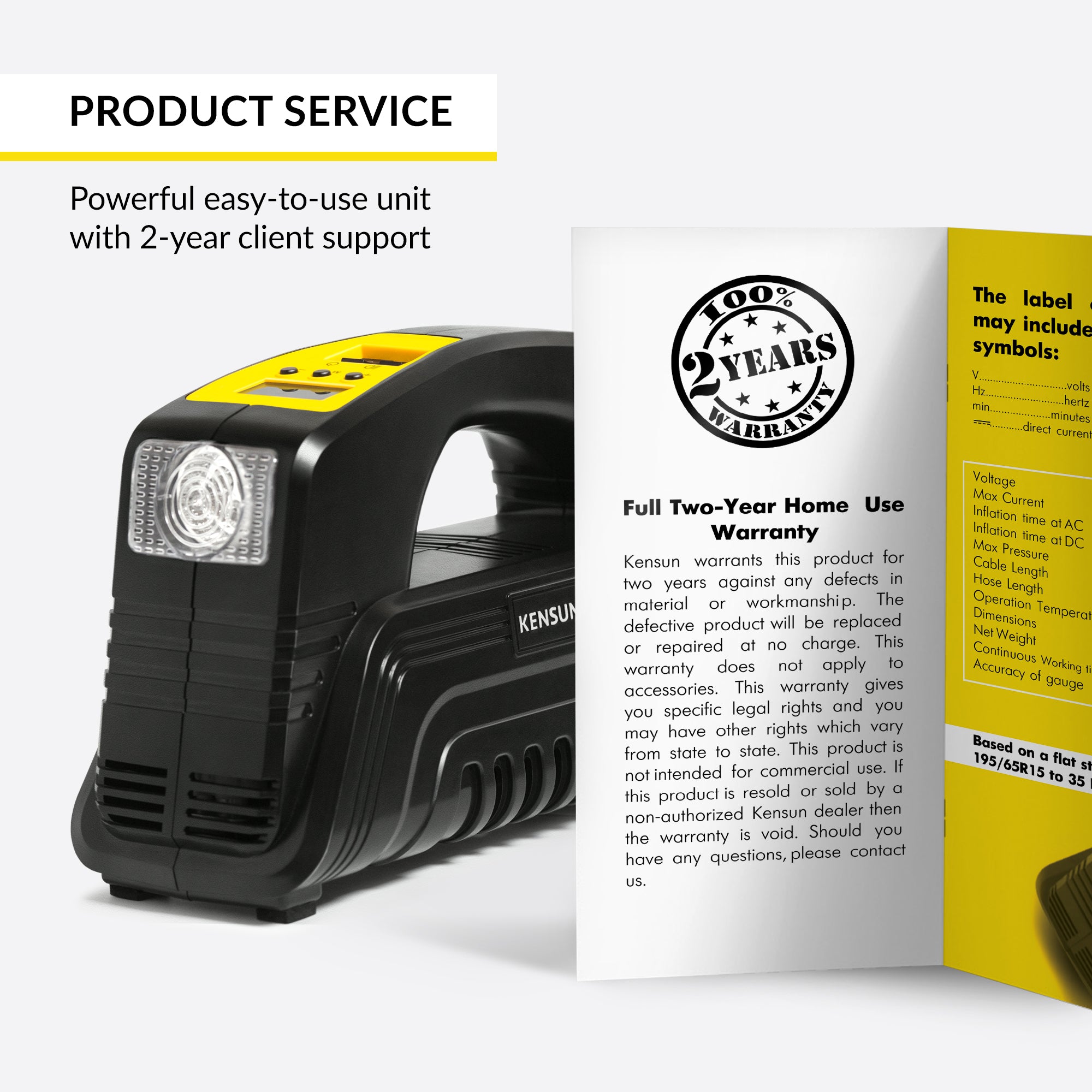 Kensun Portable Tire inflator with Digital Display for Home & Car