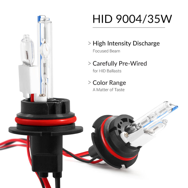 35W HID 9004 (HB1) Low Xenon/High Halogen AC Replacement Bulbs