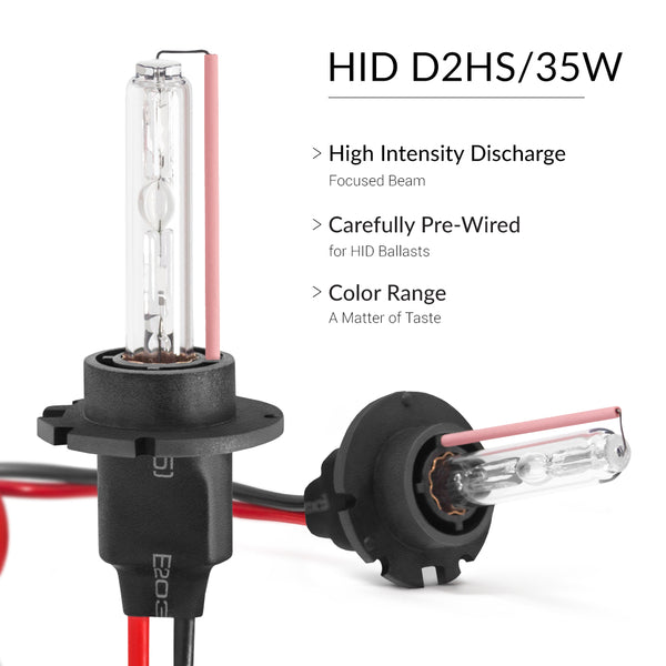 Lights and bulbs of D2S and D2HS sizes for better visiobility