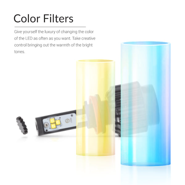 The glass color filters allow to change the color easily