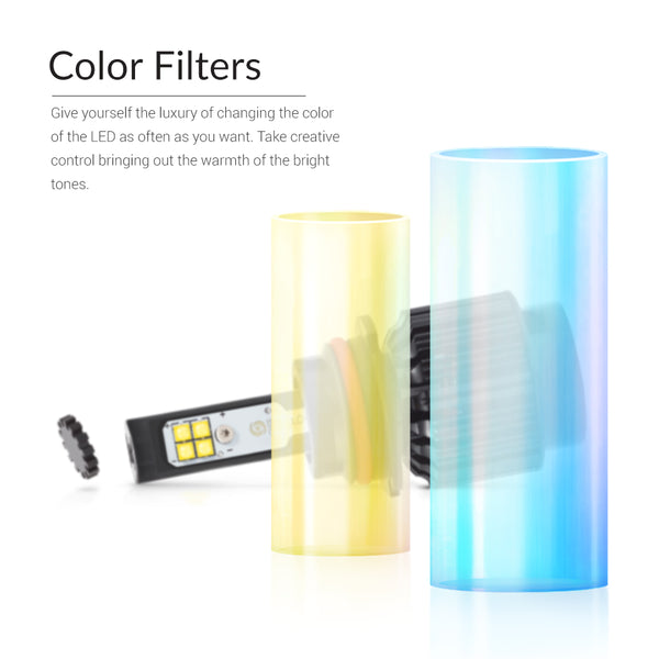 Blue and yellow color filters can be used to get 7500K-8000K or 4300K light output