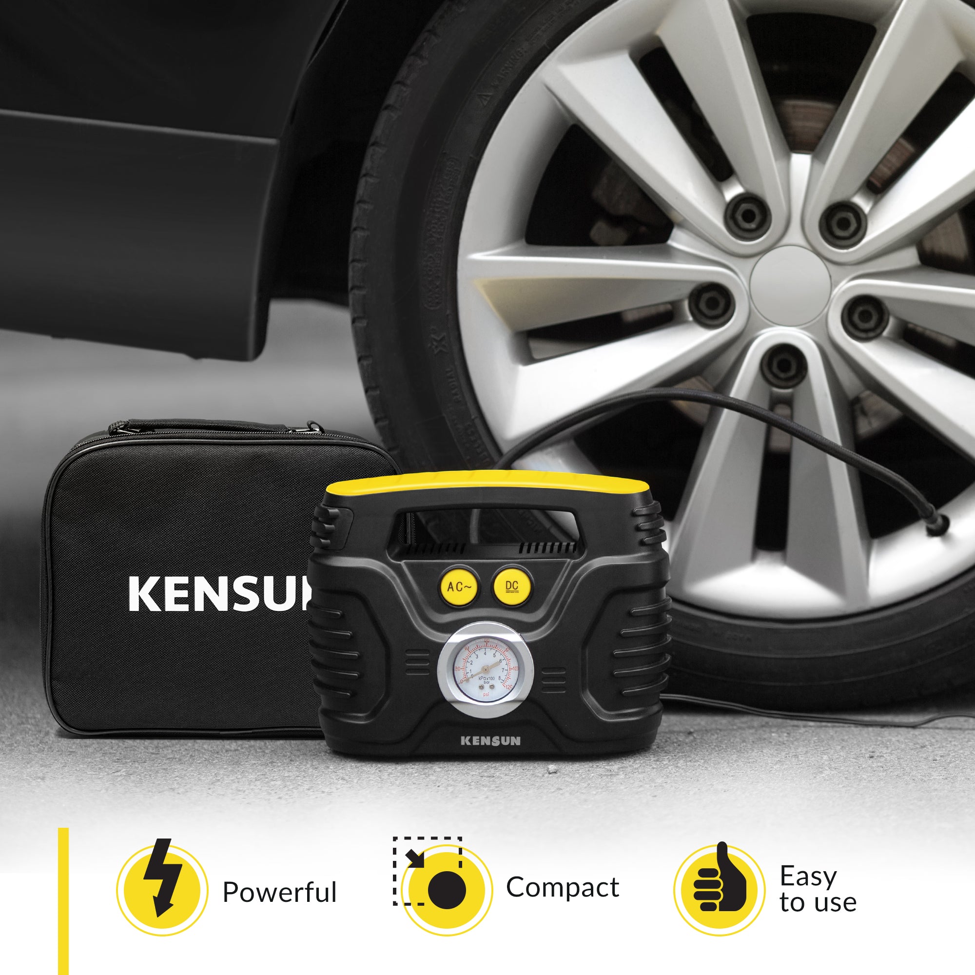 Kensun Portable AC/DC Rechargeable Car Vacuum Cleaner