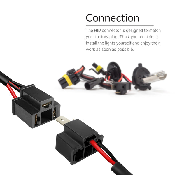 H4 connector should be simply hooked up to the vehicle's wiring
