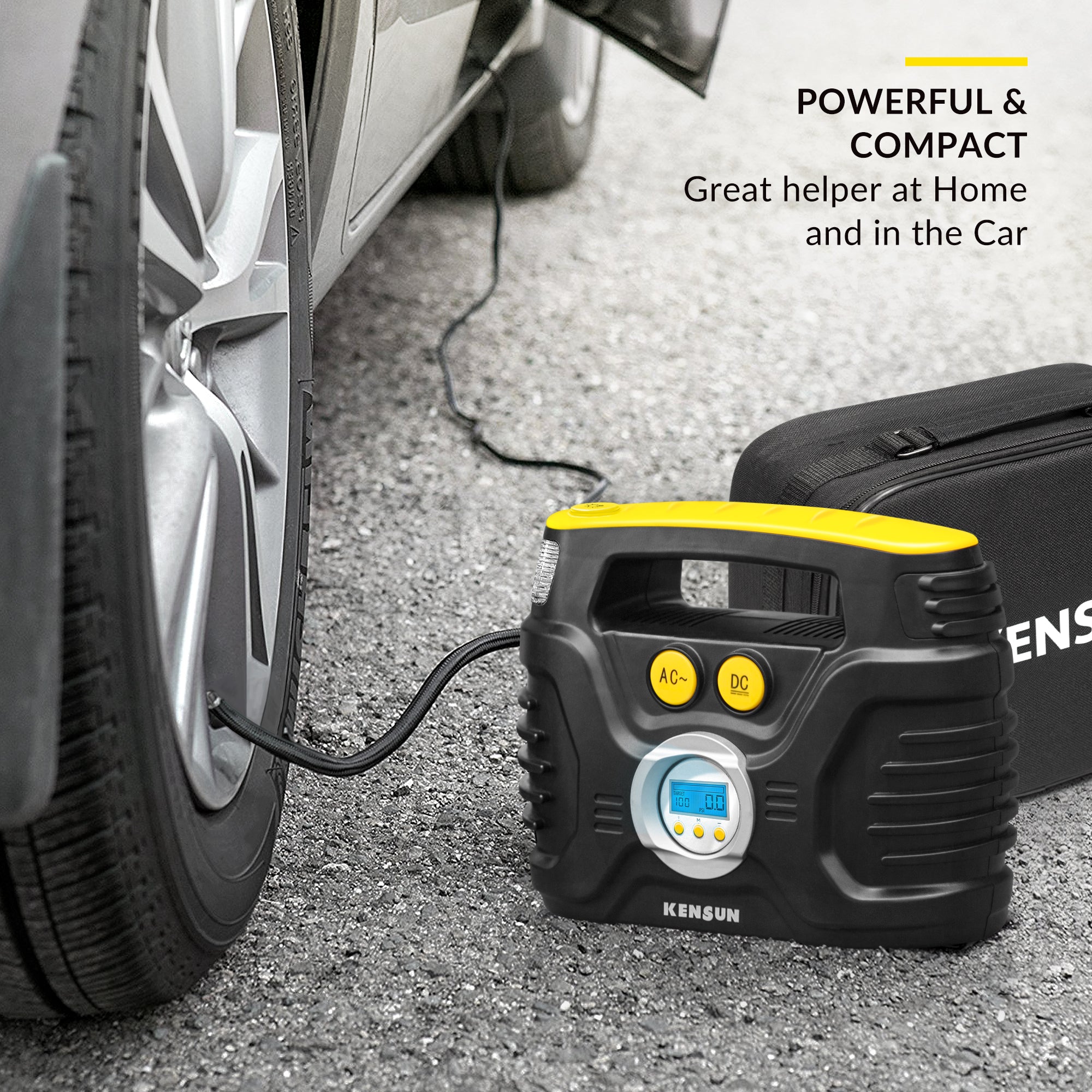 Kensun Handy Tire Inflator Emergency Air Pump - 100 PSI