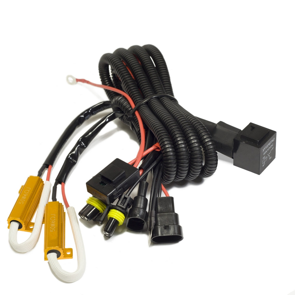 Xenon Kit  Single Beam Relay Wiring Harness with Resistors