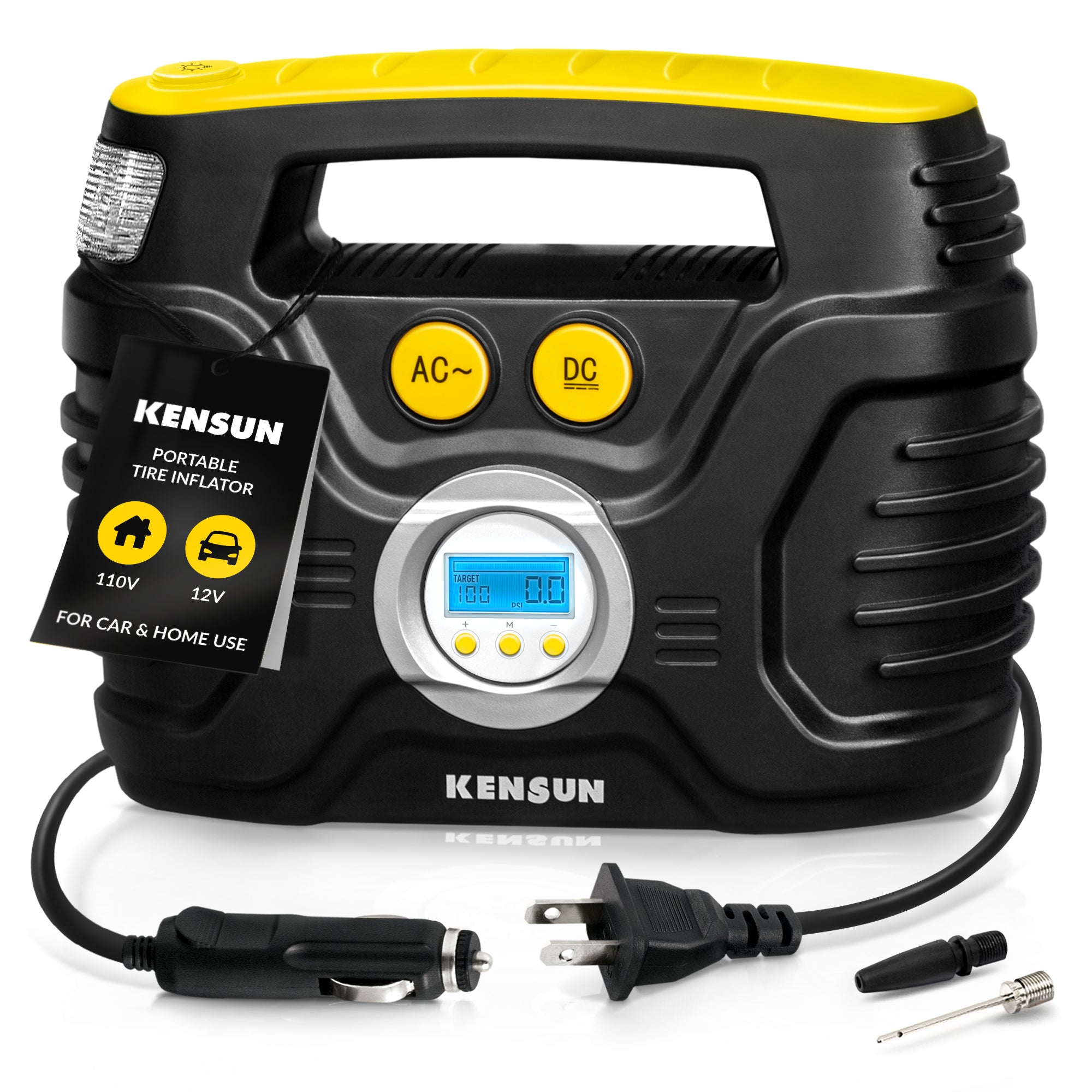 Kensun Handy Tire Inflator Emergency Air Pump - 100 PSI